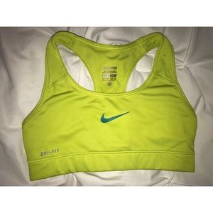 Lime green Nike sports bra